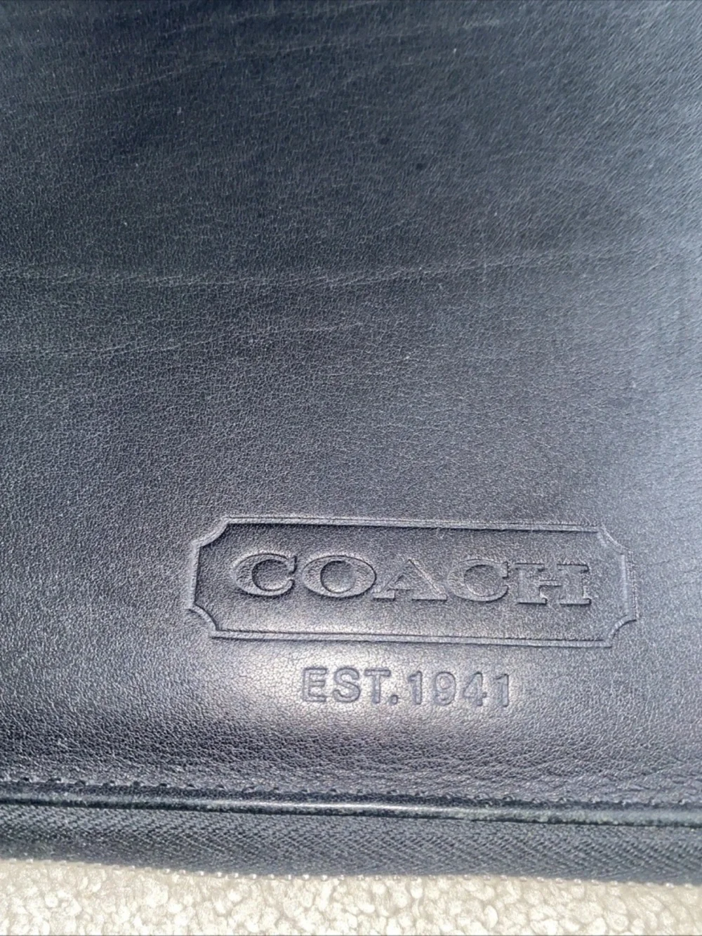 Coach Vintage Portfolio Zip Around Black Leather unisex Men’s Women’s